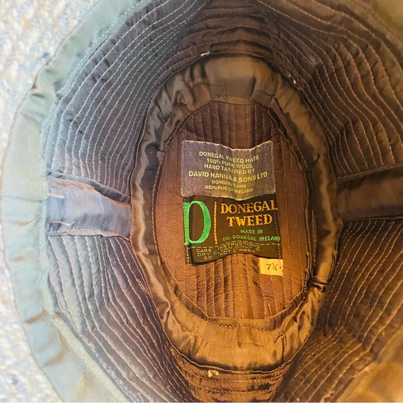 Vtg DONEGAL TWEED Wool Fedora / Bucket Hat Unisex - Picture 5 of 6